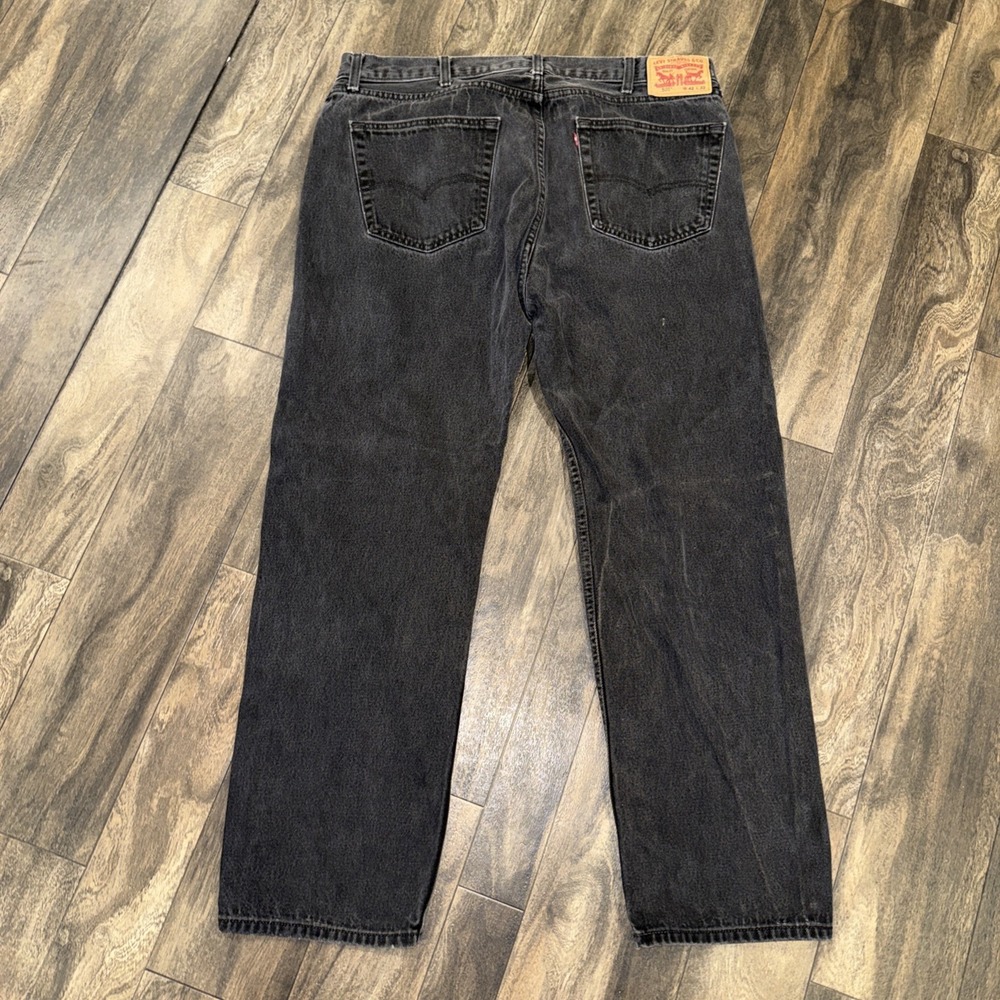 Levi's 505 Relaxed Fit Straight Faded Black Wash Denim Jeans Men's Size 42x32